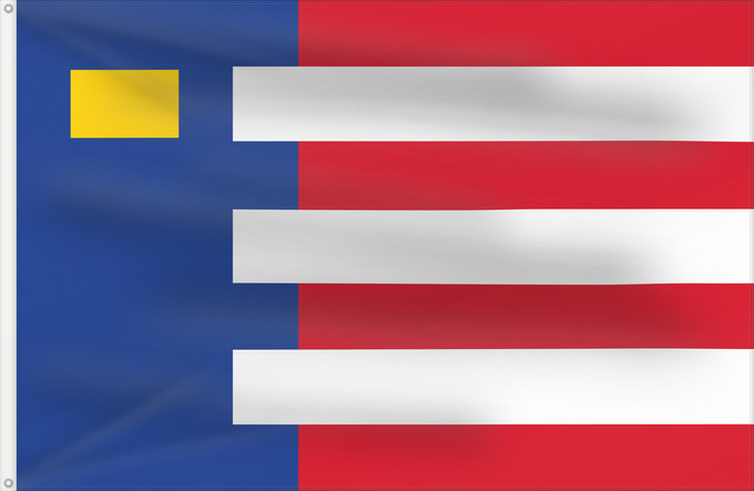 Flagge, mit zwei Metallösen und verstärktem Besatzband: Baarle-Nassau
