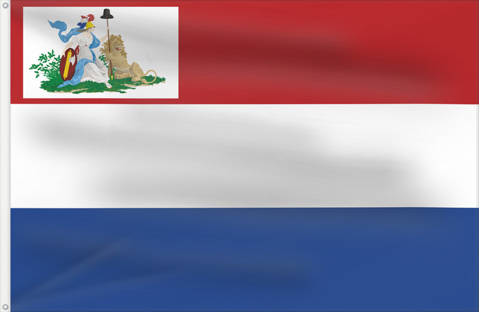 Flag, with two metal eyelets and reinforced hoist: Navy of the Batavian Republic Batavian Republic naval ensign (1796-1806) Pavillon de la marine de la République batave (1796-1806) Bandera naval de la República Bátava (1796-1806) Marineflagge der Batavischen Republik (1796-1806) Bandiera navale della Rep