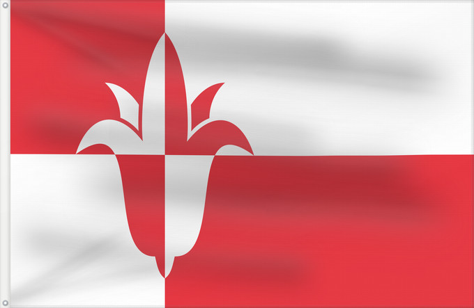 Bandera, con dos ojales metálicos y lado del asta reforzado: Bernheze	Dutch municipality of Bernheze  Twee banen vanaf wisselende kleuren