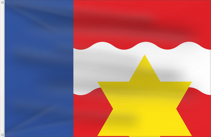Flagge, mit zwei Metallösen und verstärktem Besatzband: Dongeradeel	Dutch municipality of Dongeradeel
