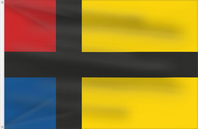 Flagge, mit zwei Metallösen und verstärktem Besatzband: Doniawerstal	Voormalige gemeente Doniawerstal	Fan de eardere gemeente Doanjewerstal