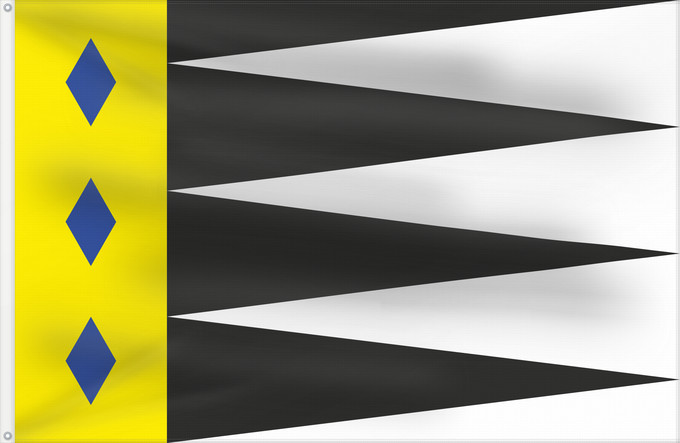 Flagge, mit zwei Metallösen und verstärktem Besatzband: Duiveland	Duiveland (former municipality)	Duiveland (ancienne commune)	Duiveland (antiguo municipio)	Duiveland (ehemalige Gemeinde)	Duiveland (ex comune)	Duiveland, a former Dutch municipality