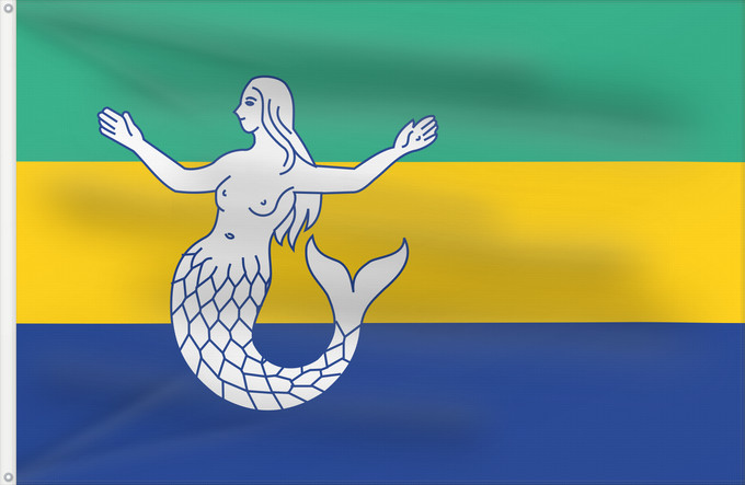 Flagge, mit zwei Metallösen und verstärktem Besatzband: Eemsmond Dutch municipality of Eemsmond