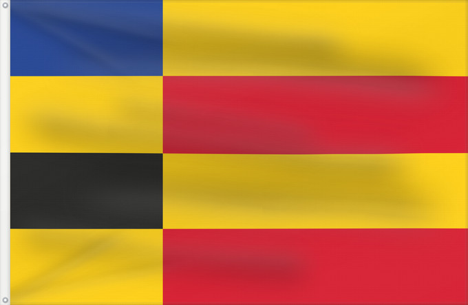 Flagge, mit zwei Metallösen und verstärktem Besatzband: Geldermalsen Dutch municipality of Geldermalsen