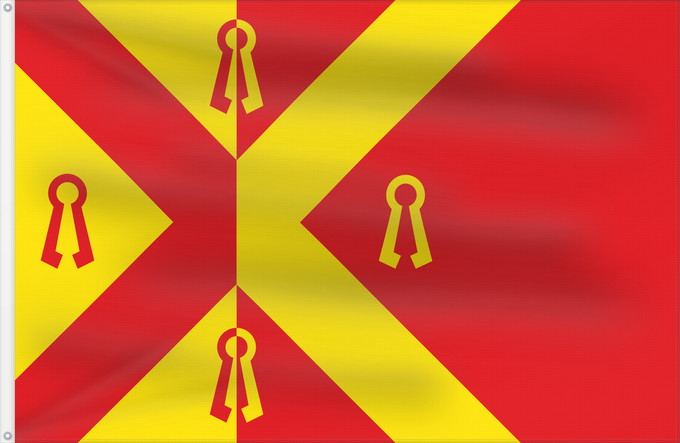 Flag, with two metal eyelets and reinforced hoist: Gennep	Dutch municipality of Gennep