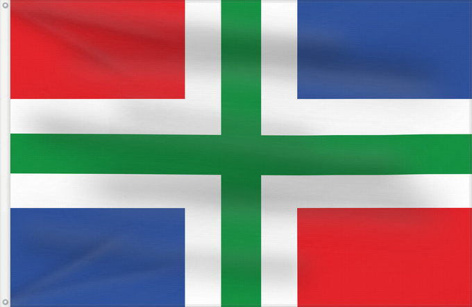 Flagge, mit zwei Metallösen und verstärktem Besatzband: Groningen