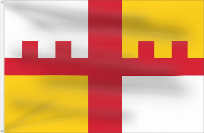 Flagge, mit zwei Metallösen und verstärktem Besatzband: Grootegast	Dutch municipality of Grootegast