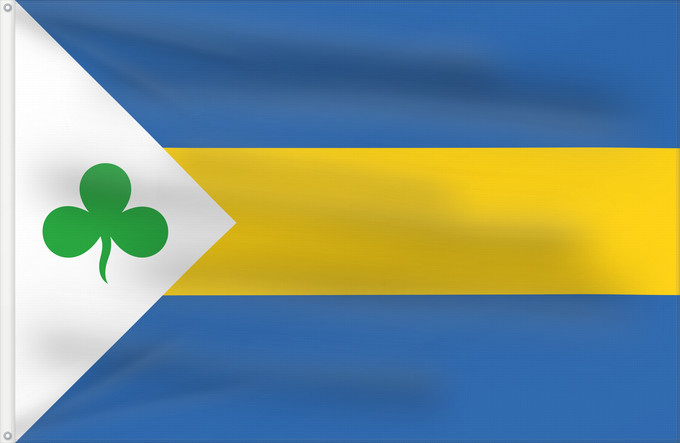 Flagge, mit zwei Metallösen und verstärktem Besatzband: Leeuwarderadeel	Dutch municipality of Leeuwarderadeel