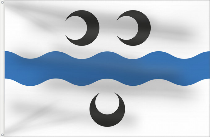 Flagge, mit zwei Metallösen und verstärktem Besatzband: Nederlek Dutch municipality of Nederlek