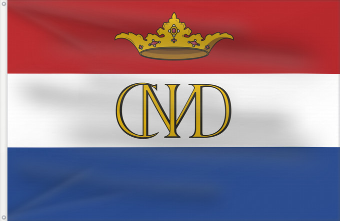 Flagge, mit zwei Metallösen und verstärktem Besatzband: New Holland	Putative flag of Maurício de Nassau in Brazil	Nouvelle-Hollande (putative)	Nueva Holanda (putativa)	Neu-Holland (mutmaßlich)	Nuova Olanda (putativa)	Putativa de Maurício de Nassau no Brasil