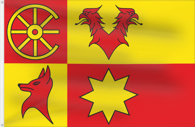 Flagge, mit zwei Metallösen und verstärktem Besatzband: Nieuwkoop	Dutch municipality of Nieuwkoop