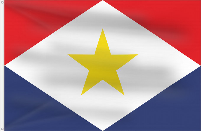 Bandera, con dos ojales metálicos y lado del asta reforzado: Saba