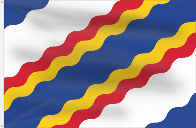 Flagge, mit zwei Metallösen und verstärktem Besatzband: Ten Boer	Dutch municipality of Ten Boer