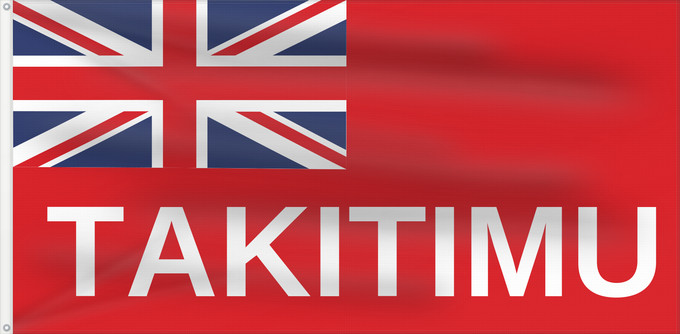 Bandera, con dos ojales metálicos y lado del asta reforzado: NZ-Takitimu	Design data from FOTW
