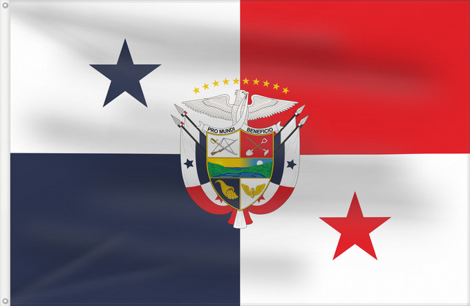 Bandera, con dos ojales metálicos y lado del asta reforzado: Presidential Flag of Panama	Presidencial de Panamá