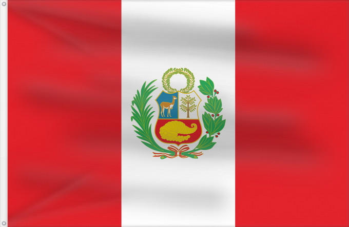 Drapeau, avec deux œillets métalliques et guindant renforcé : Peru	Pérou	Perú	Perù	Piruw wiphala	Perus	Piruwpa unanchan