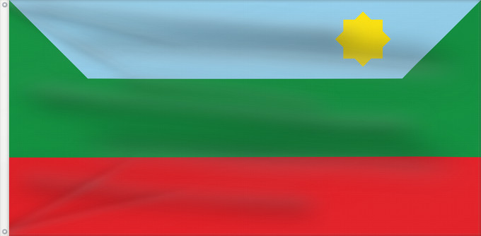 Drapeau, avec deux œillets métalliques et guindant renforcé : Chachapoyas	Llaqta wiphala