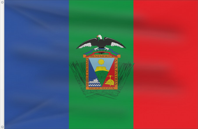 Bandera, con dos ojales metálicos y lado del asta reforzado: Moquegua	Moquegua city	Ciudad de Moquegua