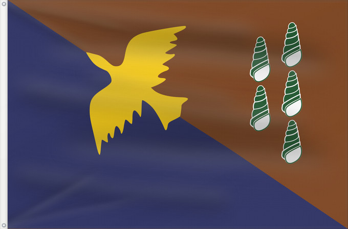 Bandera, con dos ojales metálicos y lado del asta reforzado: Manus Manus, province of Papua New Guinea Plak bilong Manus, provins bilong Papua Niugini