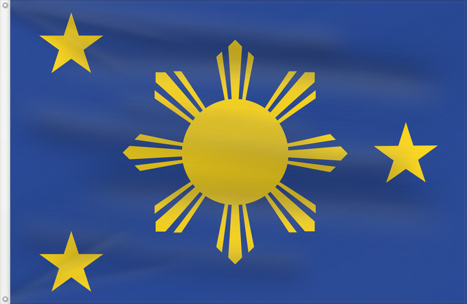 Flagge, mit zwei Metallösen und verstärktem Besatzband: Naval Jack of the Philippines