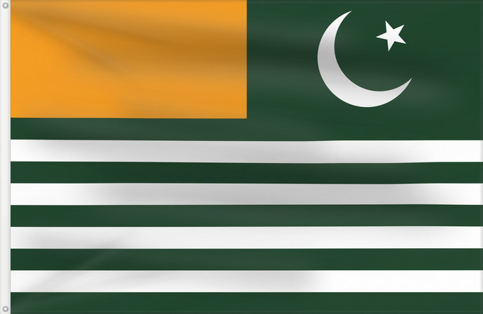 Flagge, mit zwei Metallösen und verstärktem Besatzband: Azad Kashmir	Azad Cachemire	Azad Cachemira	Azad Kaschmir	آزاد کشمیر کا پرچم
