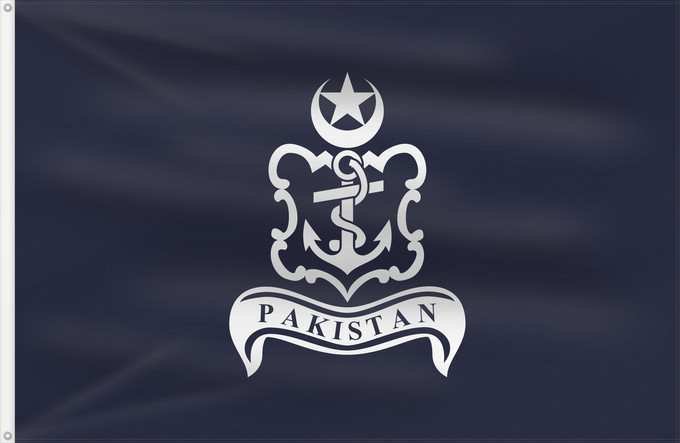Flagge, mit zwei Metallösen und verstärktem Besatzband: Naval Jack of Pakistan