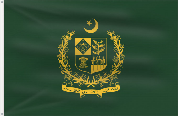 Flagge, mit zwei Metallösen und verstärktem Besatzband: Prime Minister of Pakistan Premier ministre du Pakistan Primer Ministro de Pakistán Premierminister von Pakistan Primo Ministro del Pakistan