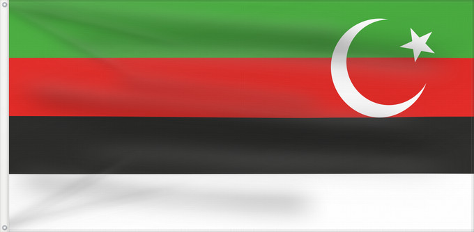 Flagge, mit zwei Metallösen und verstärktem Besatzband: State of Las Bela	Historical Pakistani state of Las Bela	État de Las Bela	Estado de Las Bela	Bundesstaat Las Bela	Stato di Las Bela