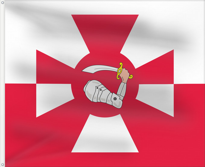 Bandera, con dos ojales metálicos y lado del asta reforzado: Naval Jack of Poland