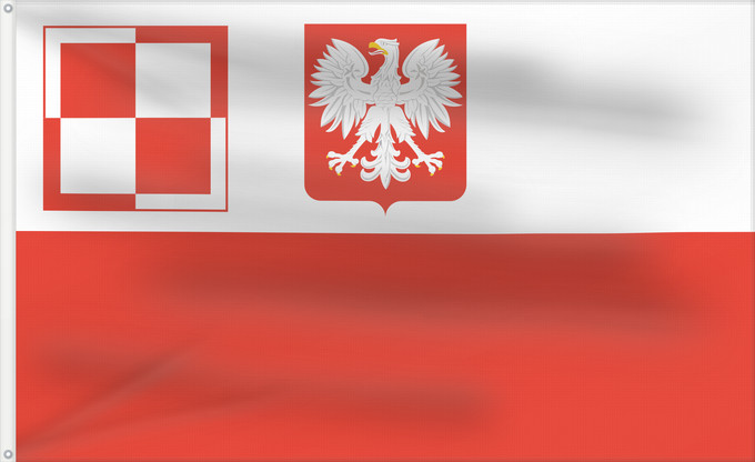 Bandera, con dos ojales metálicos y lado del asta reforzado: PL air force flag PRL Polish Air Force flag 1959-1993 Lotnictwa wojskowego 1959-1993