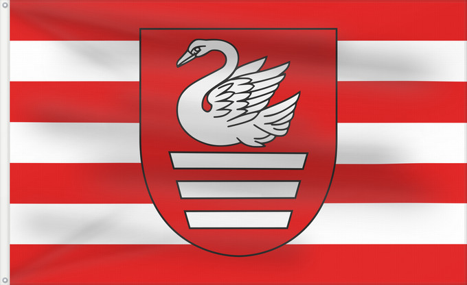 Bandera, con dos ojales metálicos y lado del asta reforzado: POL Biłgoraj