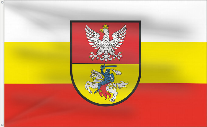 Bandera, con dos ojales metálicos y lado del asta reforzado: POL Białystok