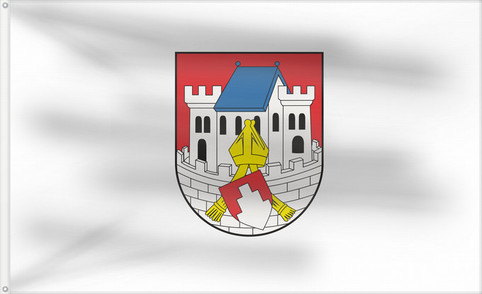 Flag, with two metal eyelets and reinforced hoist: POL Biskupiec