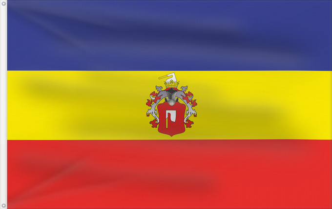 Bandera, con dos ojales metálicos y lado del asta reforzado: POL gmina Żegocina