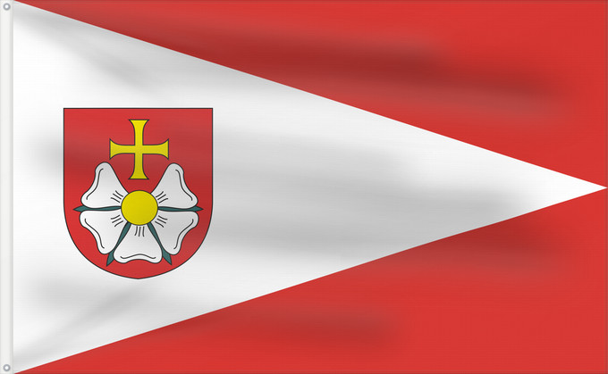 Bandera, con dos ojales metálicos y lado del asta reforzado: POL gmina Burzenin Gmina Burzenin Gminy Burzenin Gmina Burzenin vlajka