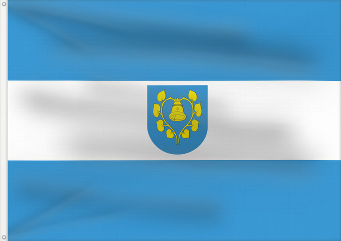 Bandera, con dos ojales metálicos y lado del asta reforzado: POL gmina Mszana Mszana Commune Gminy Mszana