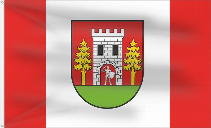 Bandera, con dos ojales metálicos y lado del asta reforzado: POL gmina Wielbark	Wielbark Commune	Gminy Wielbark