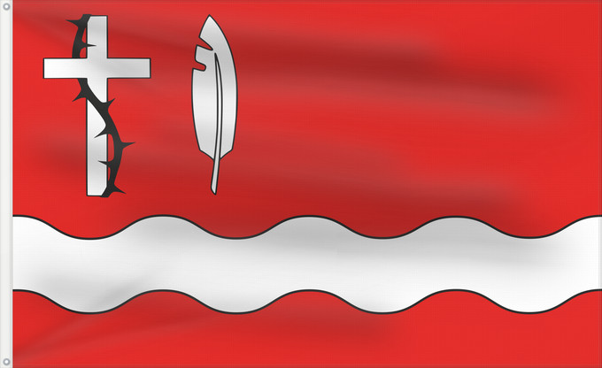 Bandera, con dos ojales metálicos y lado del asta reforzado: POL gmina Zabrodzie	English Flag of gmina Zabrodzie in Poland	Deutsch Flagge von gmina Zabrodzie in Polen	Nederlands Vlag van gmina Zabrodzie in Polen	Polski Flaga gminy gmina Zabrodzie w Polsce	Sciag gmina Zabrodzie, Polszcza	Eština gmina Zabrodzie vlajk