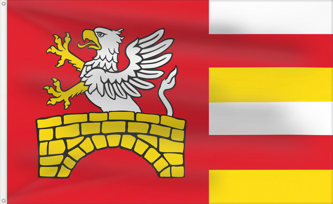 Bandera, con dos ojales metálicos y lado del asta reforzado: POL Gmina Zamosc
