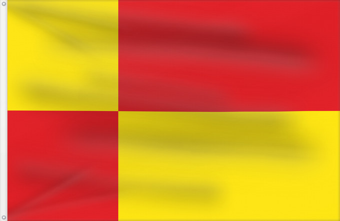 Bandera, con dos ojales metálicos y lado del asta reforzado: Rembertów	Rembertów  a district of Warsaw	Rembertów  un quartier de Varsovie	Rembertowa, dzielnicy Warszawy