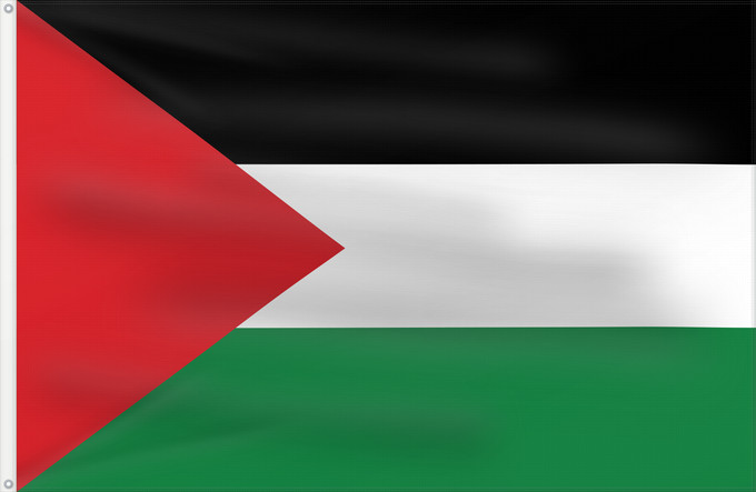 Drapeau, avec deux œillets métalliques et guindant renforcé : Palestine	State of Palestine	L’État de Palestine	Estado de Palestina	Palästina	Palestina	علم فلسطين	ফিলিস্তিনের পতাকা	Palestino	Dari Negara Palestina	Флаг Государства Палестина