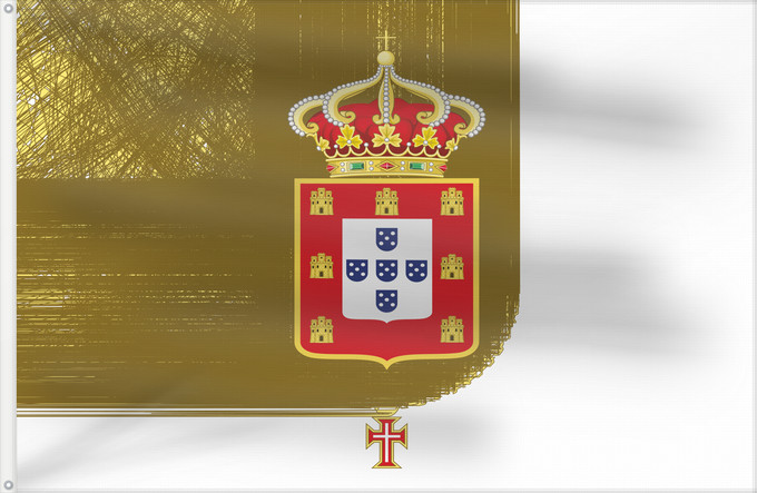 Flag, with two metal eyelets and reinforced hoist: John V of Portugal with Order of Christ John V of Portugal with Order of Christ (1706-1750) Jean V de Portugal avec l'Ordre du Christ (1706-1750) Juan V de Portugal con la Orden de Cristo (1706-1750) Johann V. von Portugal mit dem Christusorden (1706-1750