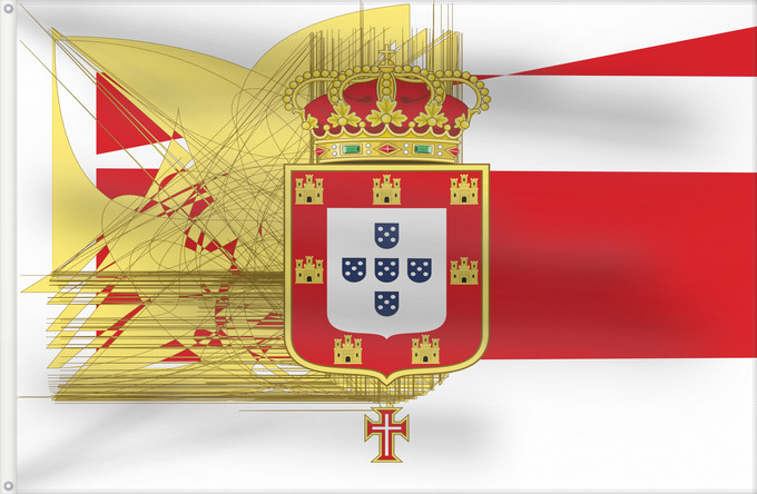 Flagge, mit zwei Metallösen und verstärktem Besatzband: Peter V of Portugal Peter V of Portugal (1853-1861) Pierre V du Portugal (1853-1861) Pedro V de Portugal (1853-1861) Peter V von Portugal (1853-1861) Pietro V del Portogallo (1853-1861) Personal flag of King Peter V of Portugal 1853-1861