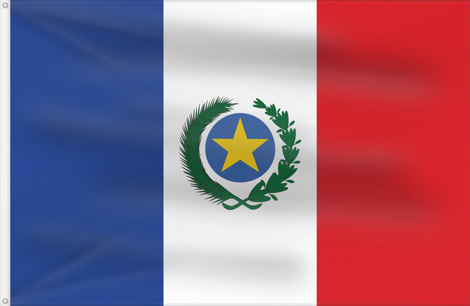 Flagge, mit zwei Metallösen und verstärktem Besatzband: Paraguay 1813-1840 Paraguay (1813-1840)