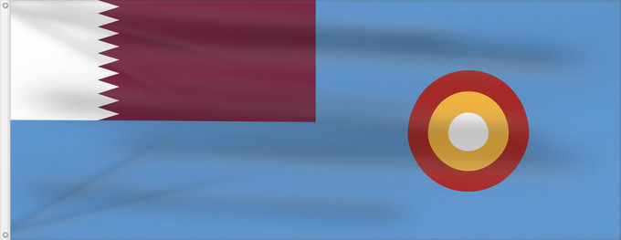 Drapeau, avec deux œillets métalliques et guindant renforcé : Qatar Air Force En Qatar Air Force Photo