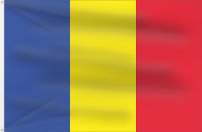 Flagge, mit zwei Metallösen und verstärktem Besatzband: Romania  as seen	The national flag of Romania 1867-1947 and 1989-present