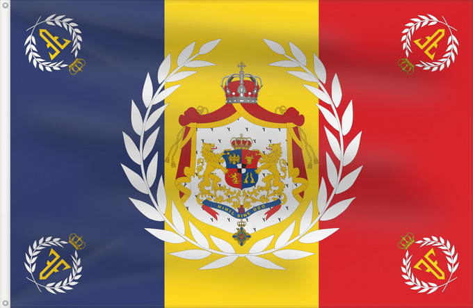 Flagge, mit zwei Metallösen und verstärktem Besatzband: Romanian Army Flag - 1914 used model	Romanian Army