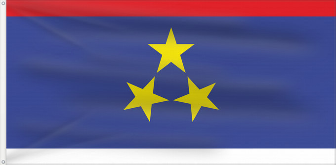 Drapeau, avec deux œillets métalliques et guindant renforcé : Vojvodina Voïvodine Voivodina Wojwodina Застава Војводине Vojvodine A Vajdaság Voivodinei Vojvodiny
