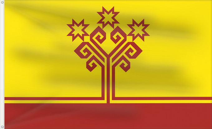 Bandiera, con due occhielli metallici e lato dell'asta rinforzato: Chuvashia	Chuvash Republic	Chuvash	Republik Chuvash	Чӑваш Республикин ялавĕ	Флаг Чувашской Республики	Парчами Ҷумҳурии Чуваш