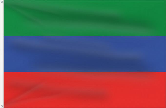 Flagge, mit zwei Metallösen und verstärktem Besatzband: FlagofDaghestan	Dagestan	République du Daguestan	República de Daguestán	 Republik Dagestan	Repubblica del Daghestan